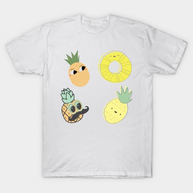 Golden Pineapple Pattern T-Shirt by WeStarDust